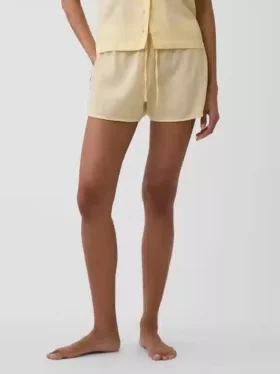 PyjamasShorts i skrynklig gasväv