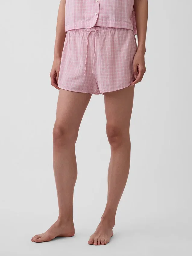 PyjamasShorts i skrynklig gasväv