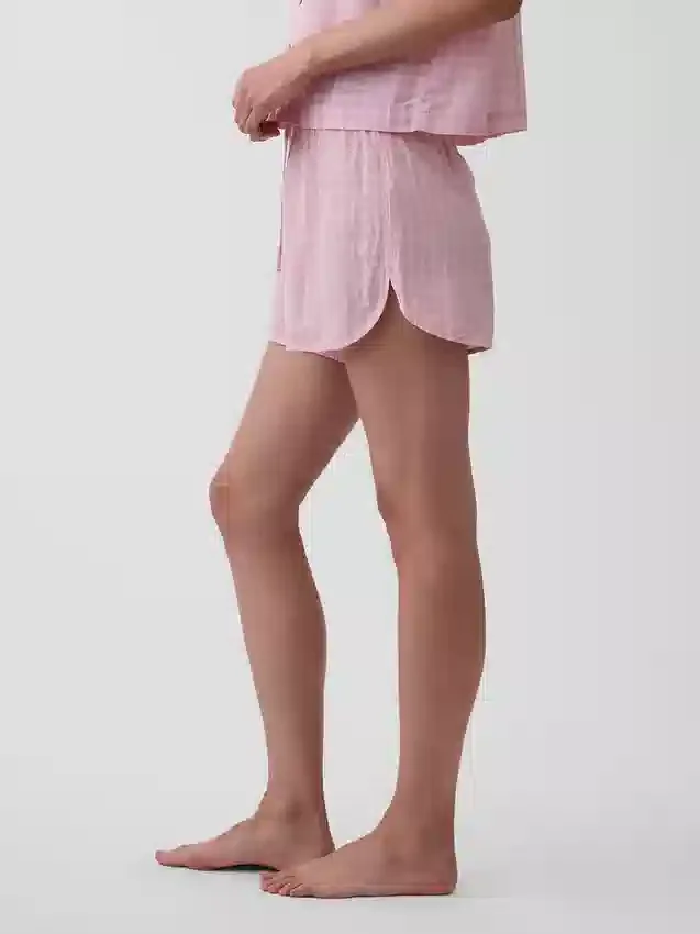 PyjamasShorts i skrynklig gasväv
