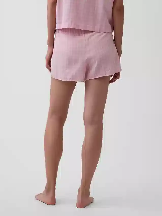 PyjamasShorts i skrynklig gasväv