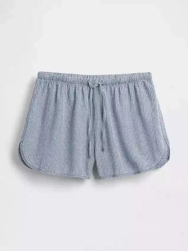 PyjamasShorts i skrynklig gasväv