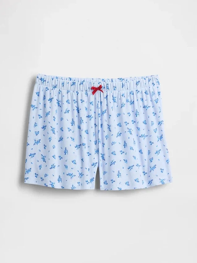 PyjamasShorts i återvunnen ribbstickad tröja för barn