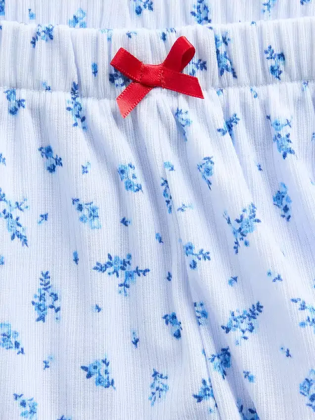 PyjamasShorts i återvunnen ribbstickad tröja för barn