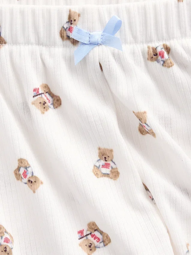 PyjamasShorts i återvunnen ribbstickad tröja för barn