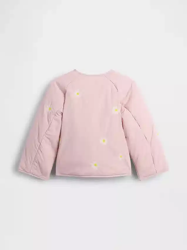 Quiltad jacka med blommig brodyr för Baby & Småbarn