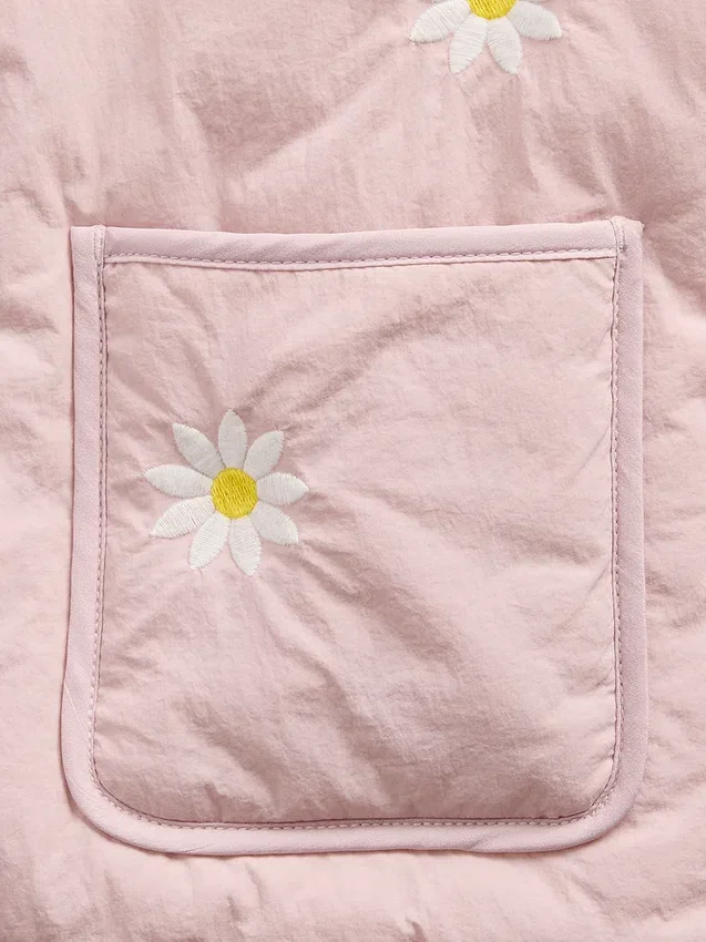 Quiltad jacka med blommig brodyr för Baby & Småbarn