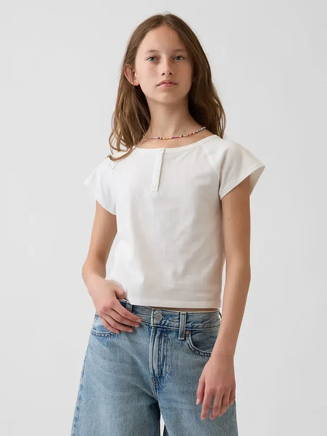 Raglan-henley-T-shirt för barn