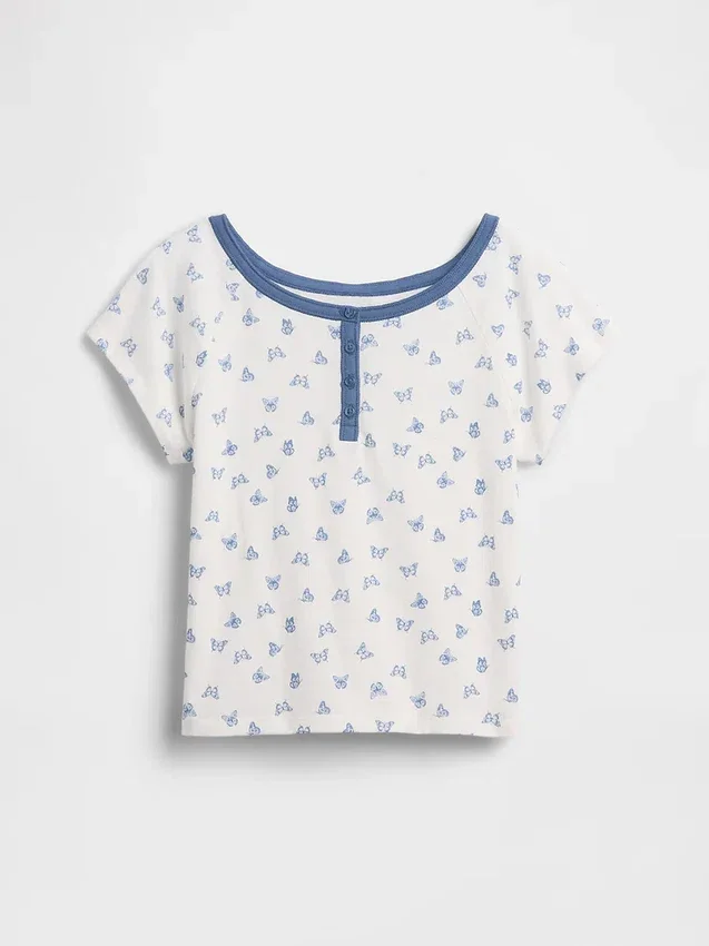 Raglan-henley-T-shirt för barn