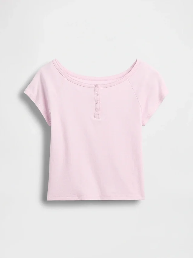 Raglan-henley-T-shirt för barn