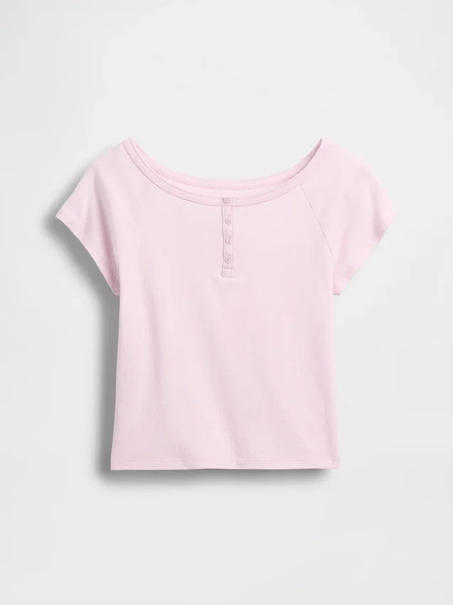 Raglan-henley-T-shirt för barn