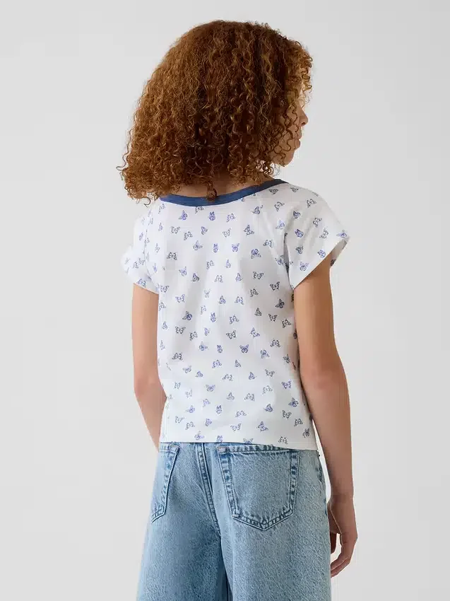 Raglan-henley-T-shirt för barn