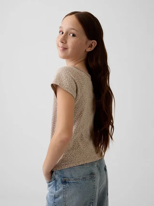 Raglan-henley-T-shirt för barn
