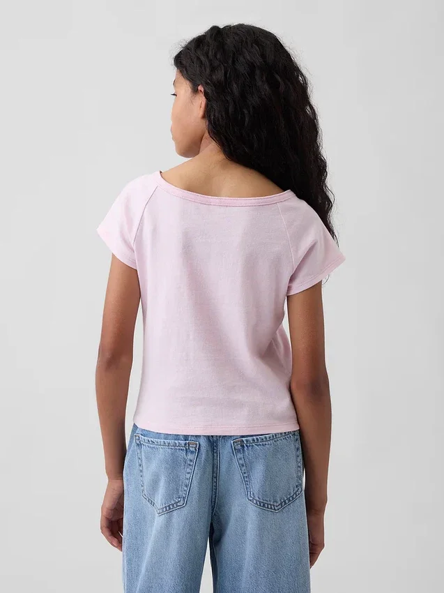 Raglan-henley-T-shirt för barn