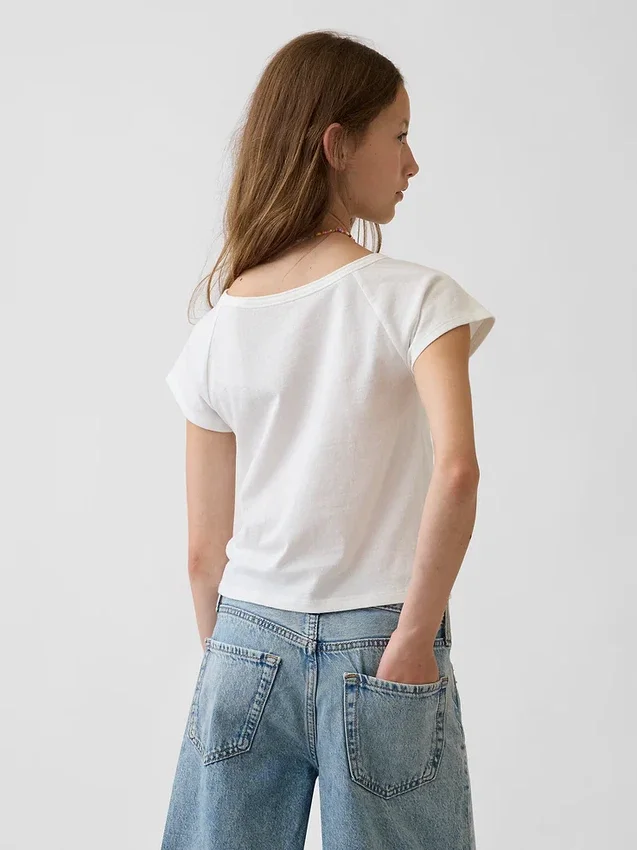 Raglan-henley-T-shirt för barn