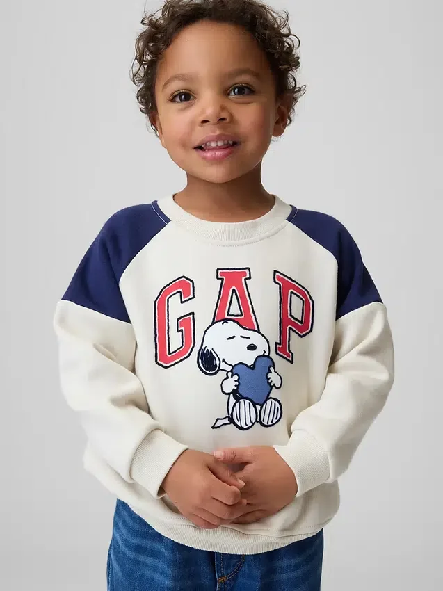 Raglan-tröja med Snoopy-logotyp för Baby & Småbarn