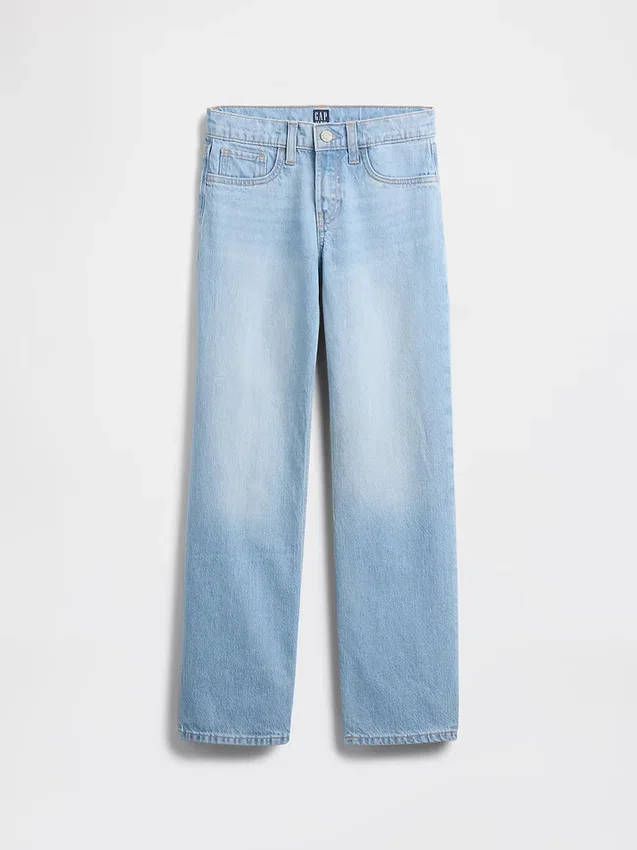 Raka jeans med låg midja för barn