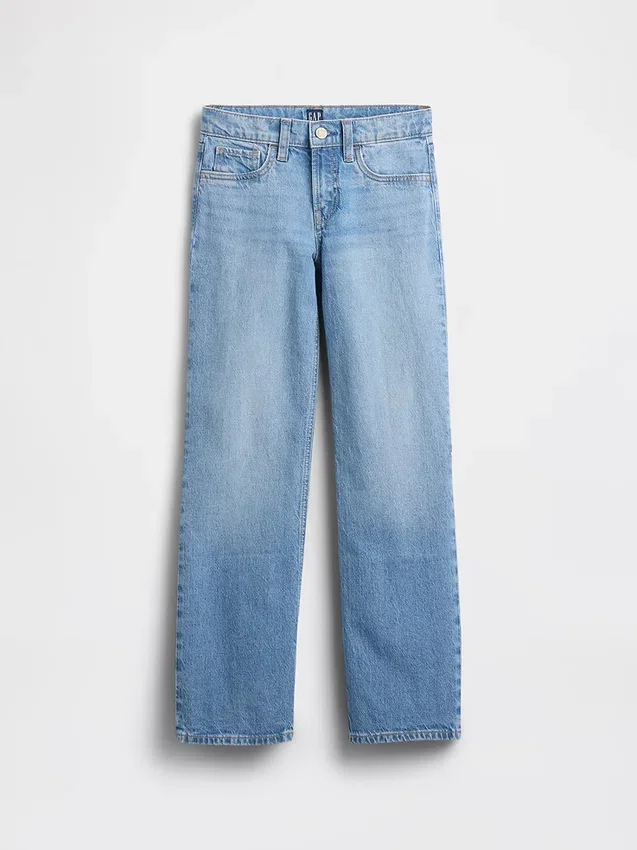 Raka jeans med låg midja för barn
