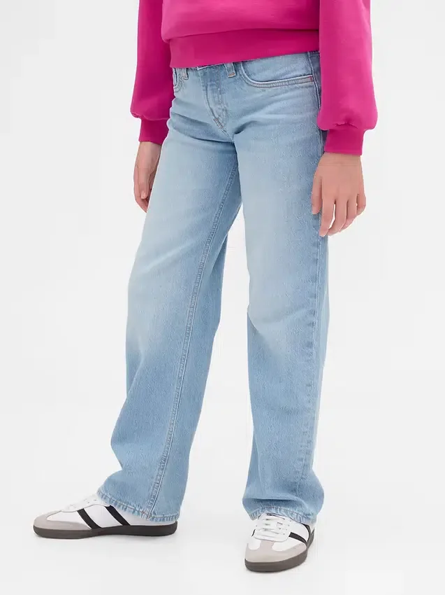 Raka jeans med låg midja för barn