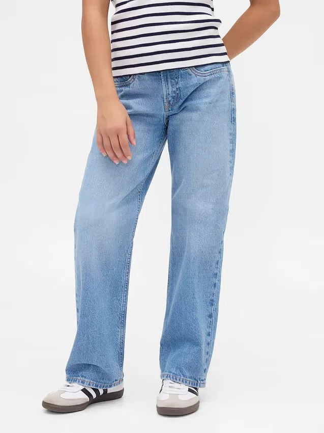Raka jeans med låg midja för barn