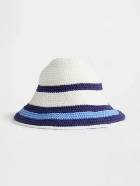 Randig stickad buckethat för Baby & Småbarn