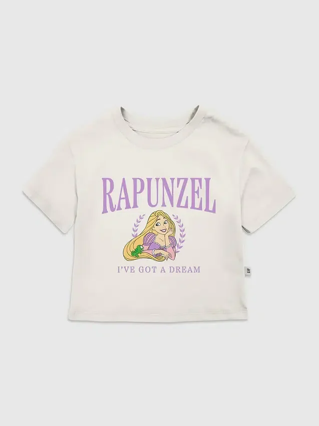 Rapunzel-T-shirt med tryck för småbarn