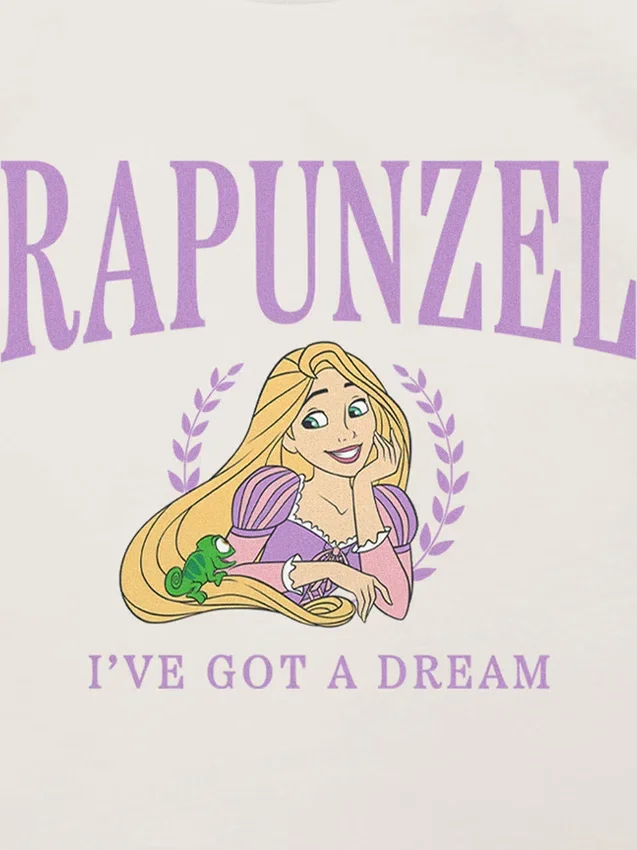 Rapunzel-T-shirt med tryck för småbarn