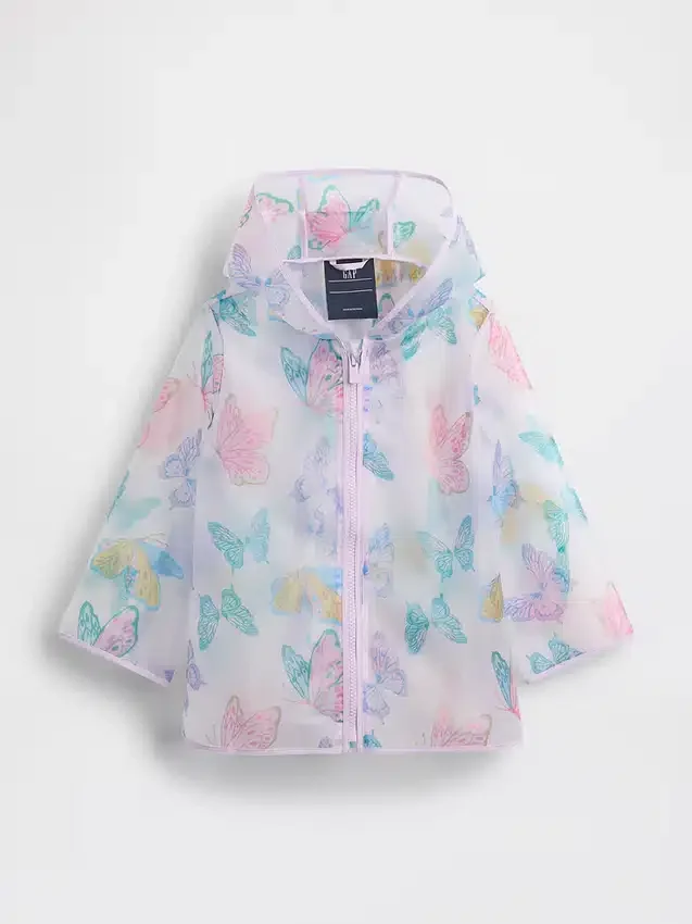 Regnjacka med fjärilsmotiv för Baby & Småbarn