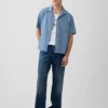 Resortskjorta i denim-dobby