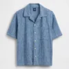 Resortskjorta i denim-dobby