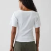 Ribbad T-shirt med rund hals