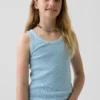 Ribbad tanktop med rund hals för barn