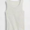 Ribbad tanktop med rund hals för barn