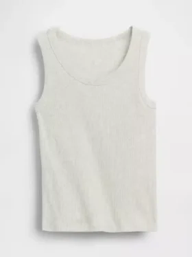 Ribbad tanktop med rund hals för barn