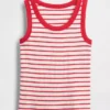 Ribbad tanktop med rund hals för barn