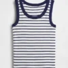 Ribbad tanktop med rund hals för barn