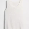Ribbad tanktop med rund hals för barn