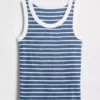 Ribbad tanktop med rund hals för barn
