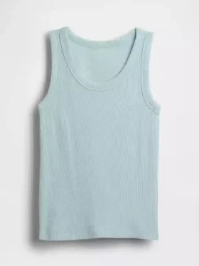 Ribbad tanktop med rund hals för barn