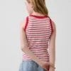 Ribbad tanktop med rund hals för barn