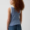 Ribbad tanktop med rund hals för barn