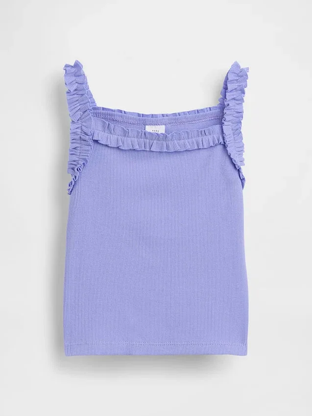 Ribbad tanktop med volanger för Baby & Småbarn