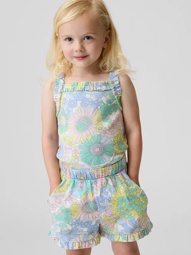 Ribbad tanktop med volanger för Baby & Småbarn