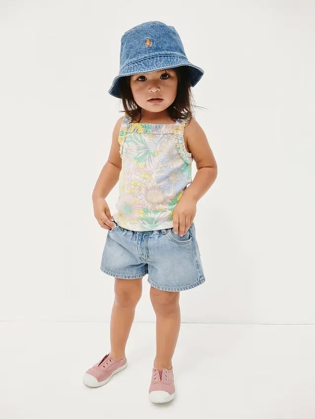 Ribbad tanktop med volanger för Baby & Småbarn