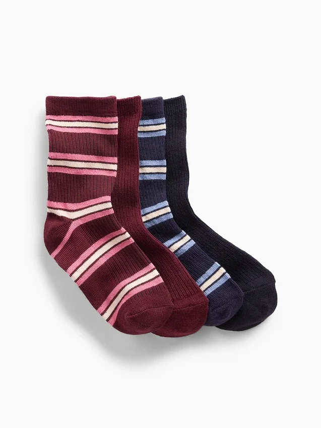 Ribbade strumpor för barn (4-pack)