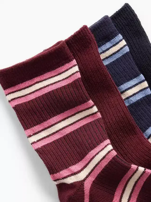 Ribbade strumpor för barn (4-pack)