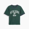 Ringer-T-shirt med tryck för barn i avslappnad passform med New York-motiv