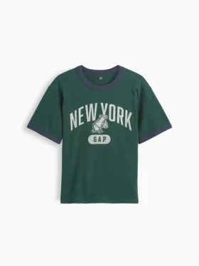 Ringer-T-shirt med tryck för barn i avslappnad passform med New York-motiv
