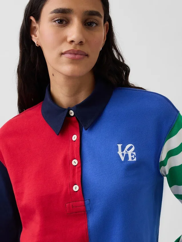 Robert Indiana Love kort rugbytröja