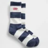 Rugby Stripe Logo Crew Strumpor