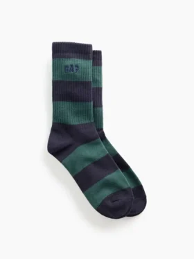 Rugby Stripe Logo Crew Strumpor